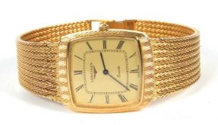 9ct gold gents Longines wristwatch with box and booklets, stamps for 375 can be found on the