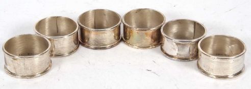 A group of six serviette rings of plain polished form stamped inside Mexico 925, 100gms