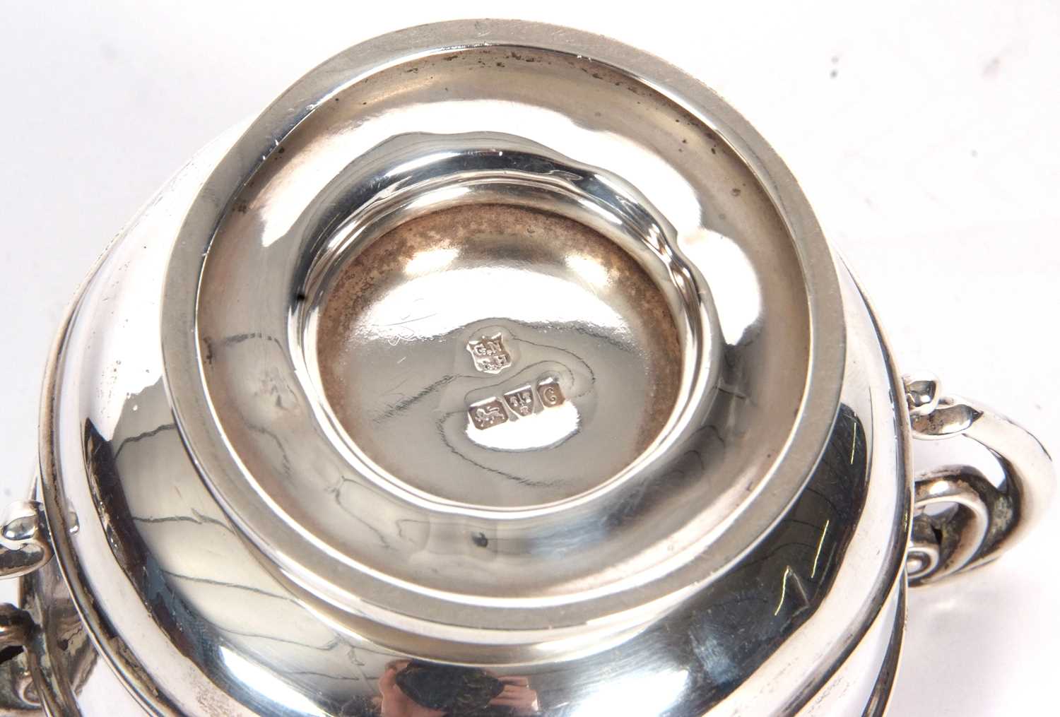 Edward VII officers mess table lighter of circular form, two hollow scrolled handles (misshapen, - Image 5 of 5