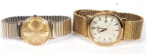 Two gents wristwatches, one is a Citizen Eco-Drive with a gold coloured case and bracelet the