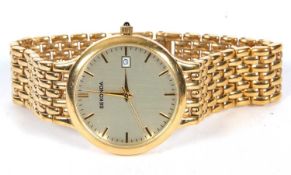 Gents Sekonda Quartz wristwatch with box, the watch features a champagne dial with date aperture