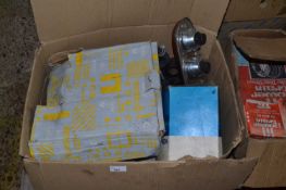 Mixed lot to include various car rear lights, oil filters, spares etc