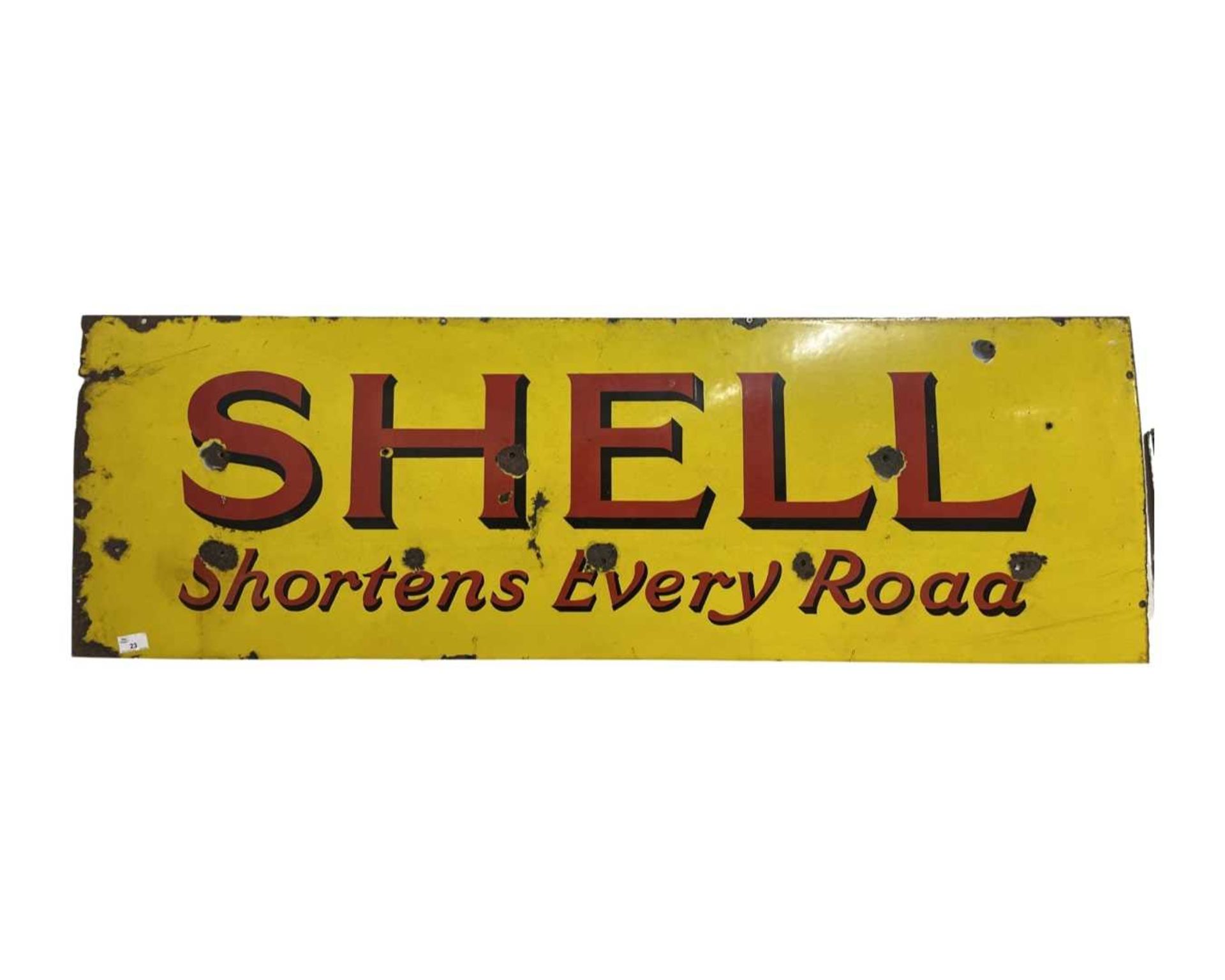 Shell enamel advertising sign approximately 136 x 45cm