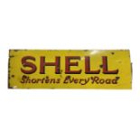 Shell enamel advertising sign approximately 136 x 45cm