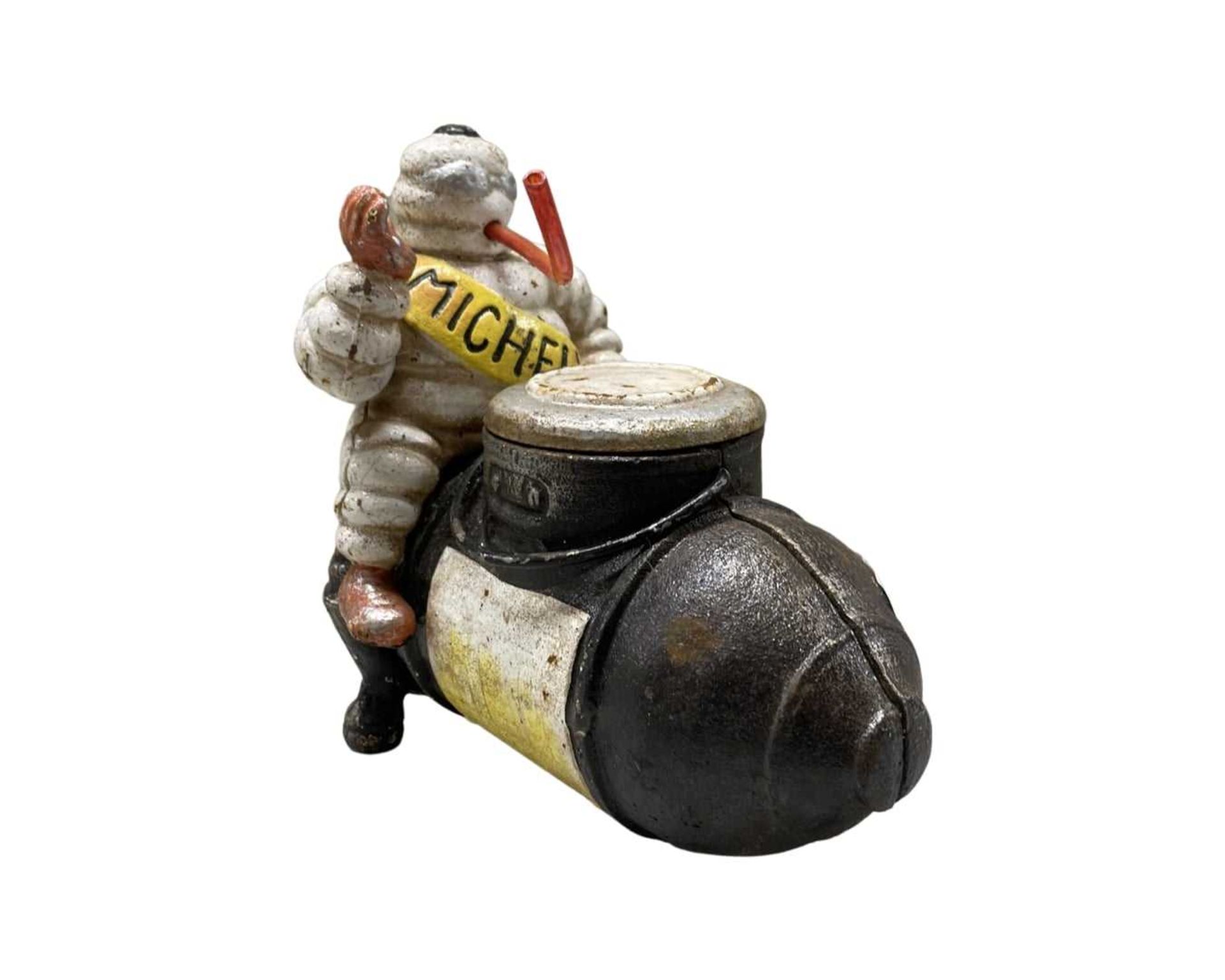 Cast iron Michelin Man riding a compressor - Image 2 of 2
