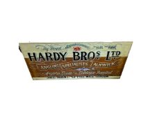 Hardy Bros painted wood advertising sign