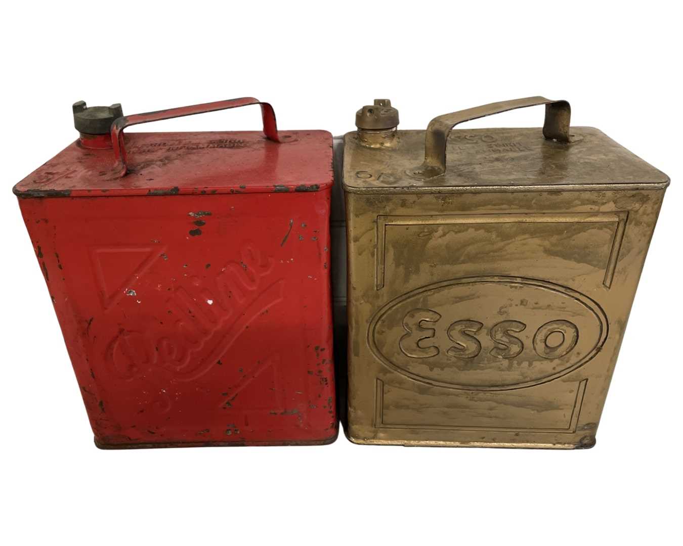 Pair of two gallon petrol cans, Esso and Red Line - Image 2 of 4