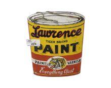 Lawrence Tiger Paint enamel sign, height 21cm, width 15cm