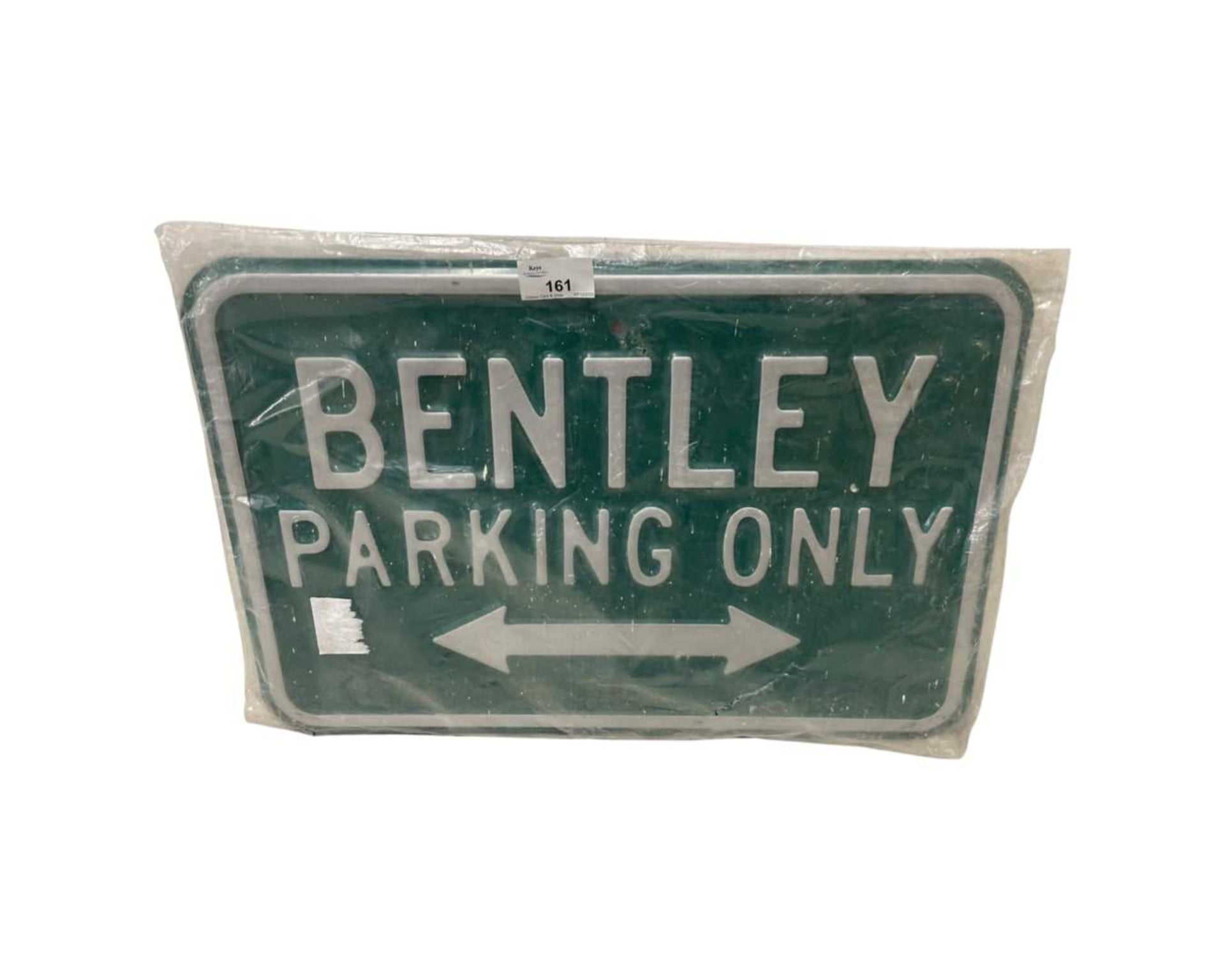 Metal 'Bentley Parking Only' sign