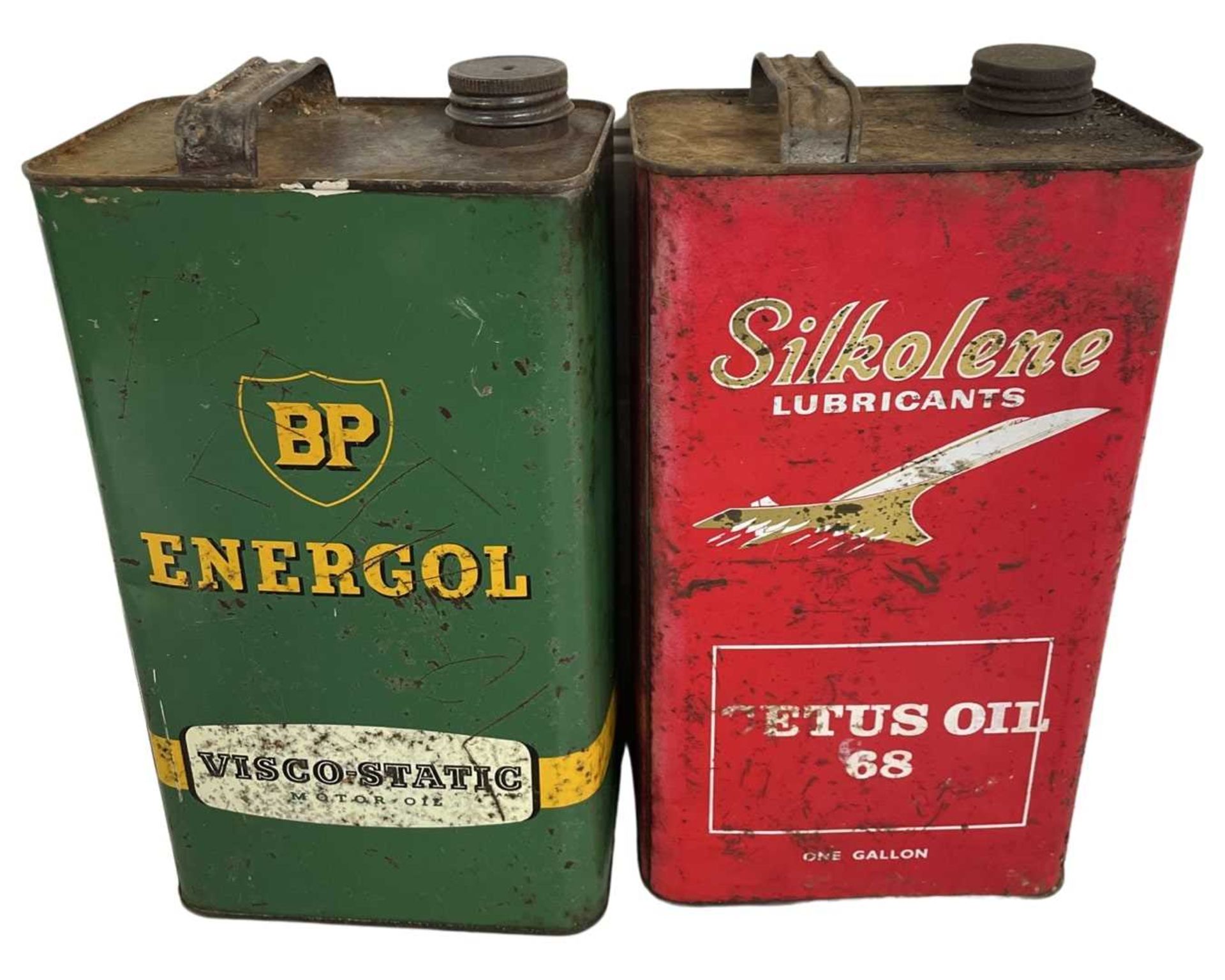 Two one gallon oil cans, BP and Silkoline - Image 2 of 4