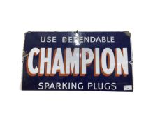 Champion Spark Plugs enamel sign width 53cm, height 30cm