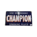 Champion Spark Plugs enamel sign width 53cm, height 30cm