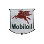 Mobil Oil enamel sign, height 38cm, width approx 36cm