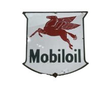 Mobil Oil enamel sign, height 38cm, width approx 36cm