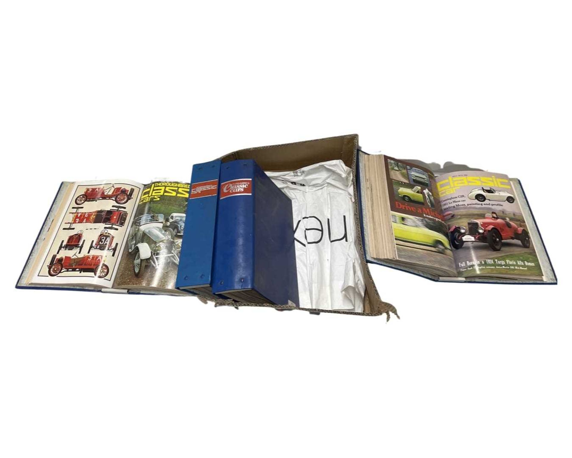 Four large binders of Classic Car magazine, various mixed dates and publications to include 1973,