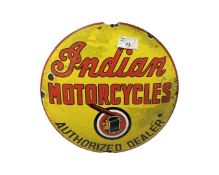 Indian Motorcycles enamel sign