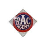 RAC Agent enamel diamond sign, height 70cm, width 70cm