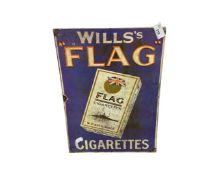 Tin Wheels Flag cigarette advertising sign, width 30 cm, height 40 cm