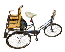 Vintage Columbia adults shopping trike with a pair of child seats on the rear