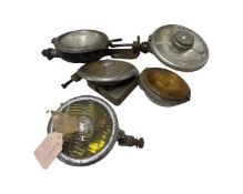 Mixed lot containing five chrome spot lamps