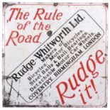 Rudge-Whitworth Ltd enamel sign