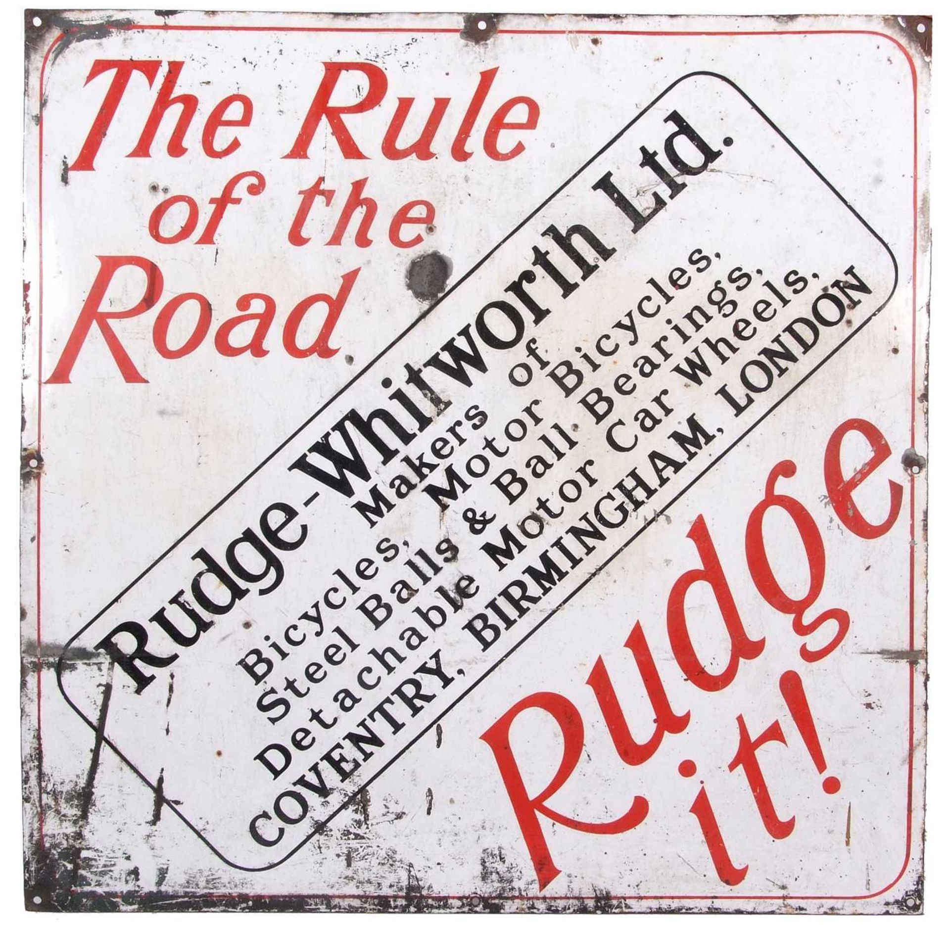 Rudge-Whitworth Ltd enamel sign