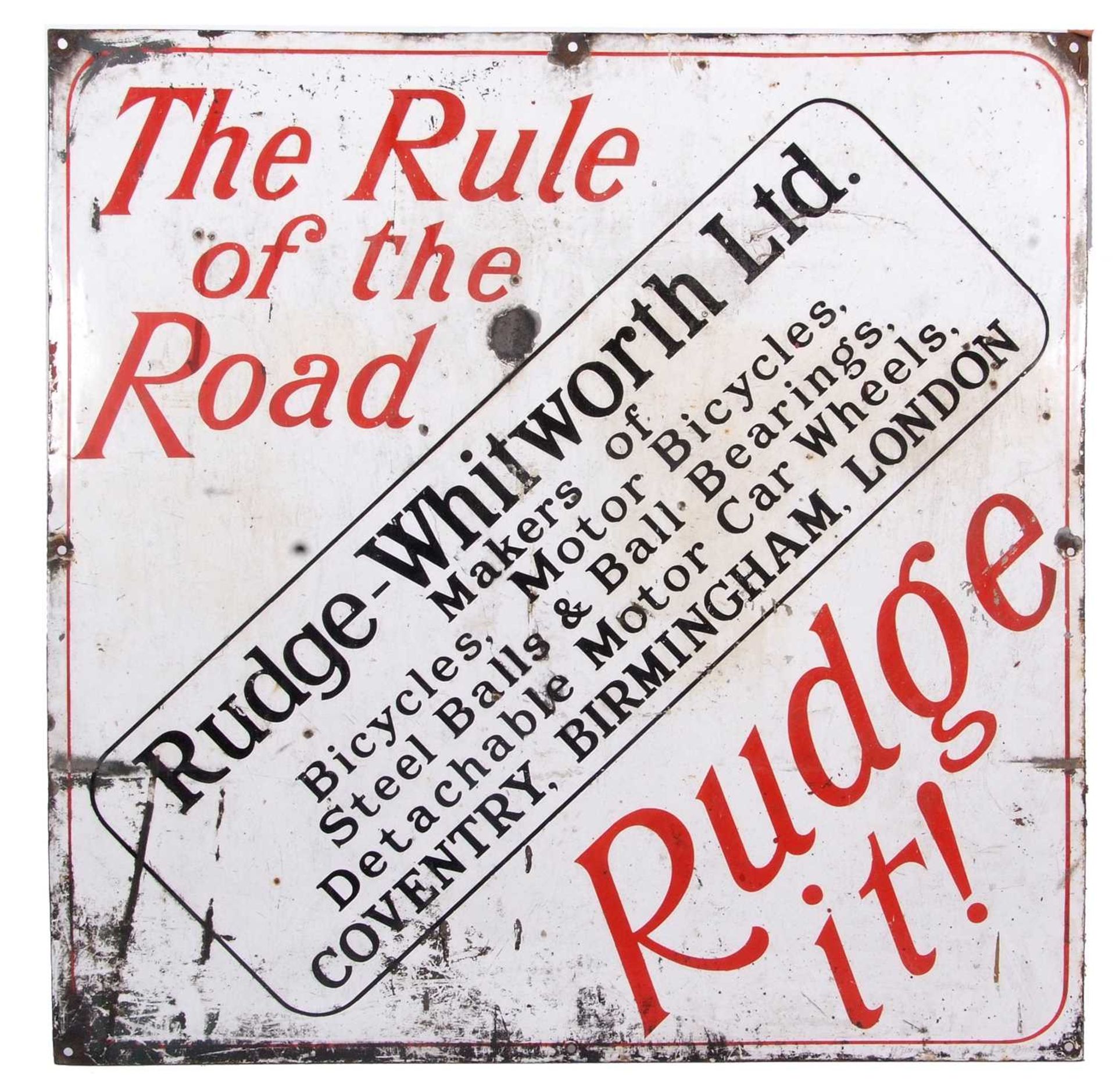 Rudge-Whitworth Ltd enamel sign - Bild 2 aus 2