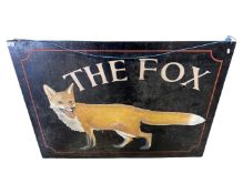 Manns painted wooden sign, width 107cm, height 38cm