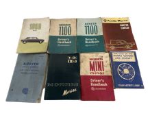 Box containing 8 Austin and Morris books and manuals