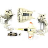 A mixed lot of 1980s Star Wars plastic vehicles by Kenner, to include: - Snow Speeder - X-Wing