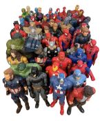 A large quantity of plastic Marvel 12" action figures, to include: - Spider-Man - Hulk - Batman -
