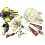 A mixed lot of 1990s-2000s plastic Star Wars ships, to include: - 1995 Lewis Galoob Toys: