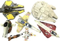 A mixed lot of 1990s-2000s plastic Star Wars ships, to include: - 1995 Lewis Galoob Toys: