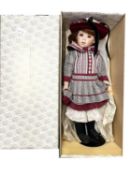 A boxed Limited Edition Franklin Heirloom porcelain doll, modelled as a young freckled girl in dress