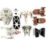 A mixed lot of 1970s die-cast and plastic Star Wars ships by Kenner, to include: - Luke's