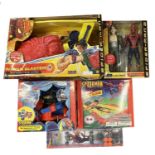A mixed lot of boxed Spider-Man outdoor toys, to include: - Water Blaster - Adjustable skates - Slip