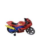 A children's electric Spider-Man motorbike, with stabilisers (note: no operating instructions /