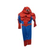 An age 3-4 padded Spider-Man suit and mask. With original retail labels, unworn