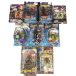 A mixed lot of boxed and carded Spider-Man figures, to include: - Classics: Hydro-Disc Spider-