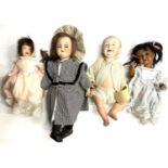 A mixed lot of small-sized Simon & Halbig bisque head dolls to include: - Marked 1923 4/0 to