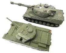 A pair of unboxed die-cast Dinky Toys tanks, in playworn condition, to include: - Centurion Tank 651