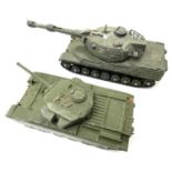 A pair of unboxed die-cast Dinky Toys tanks, in playworn condition, to include: - Centurion Tank 651