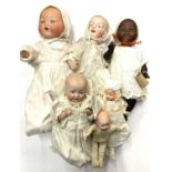 A mixed lot of various bisque head baby dolls, to include: - An Armand Marseille, marked 351./3.K.