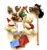A mixed lot of mostly modern toys, to include soft toys, board games, wooden pull-along toys,