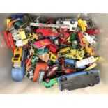 A very large quantity of mixed plastic / die-cast vehicles and cars, to include: - Lesney / Matchbox