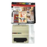 A 1980s Dragon 32 family computer system in original box (note: no leads or connection wires),