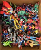 A very large quantity of loose modern and vintage small Marvel and DC collectible figures, to