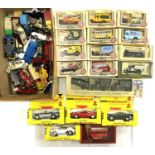 A mixed lot of boxed and unboxed die-cast and plastic vehicles to include: - Boxed Matchbox: