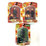 A trio of Dr Who figurines in original boxes to include: - Judoon Trooper - Auton Twins - Auton