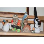 Mixed Lot: Various assorted bird ornaments to include a Russian model of a magpie